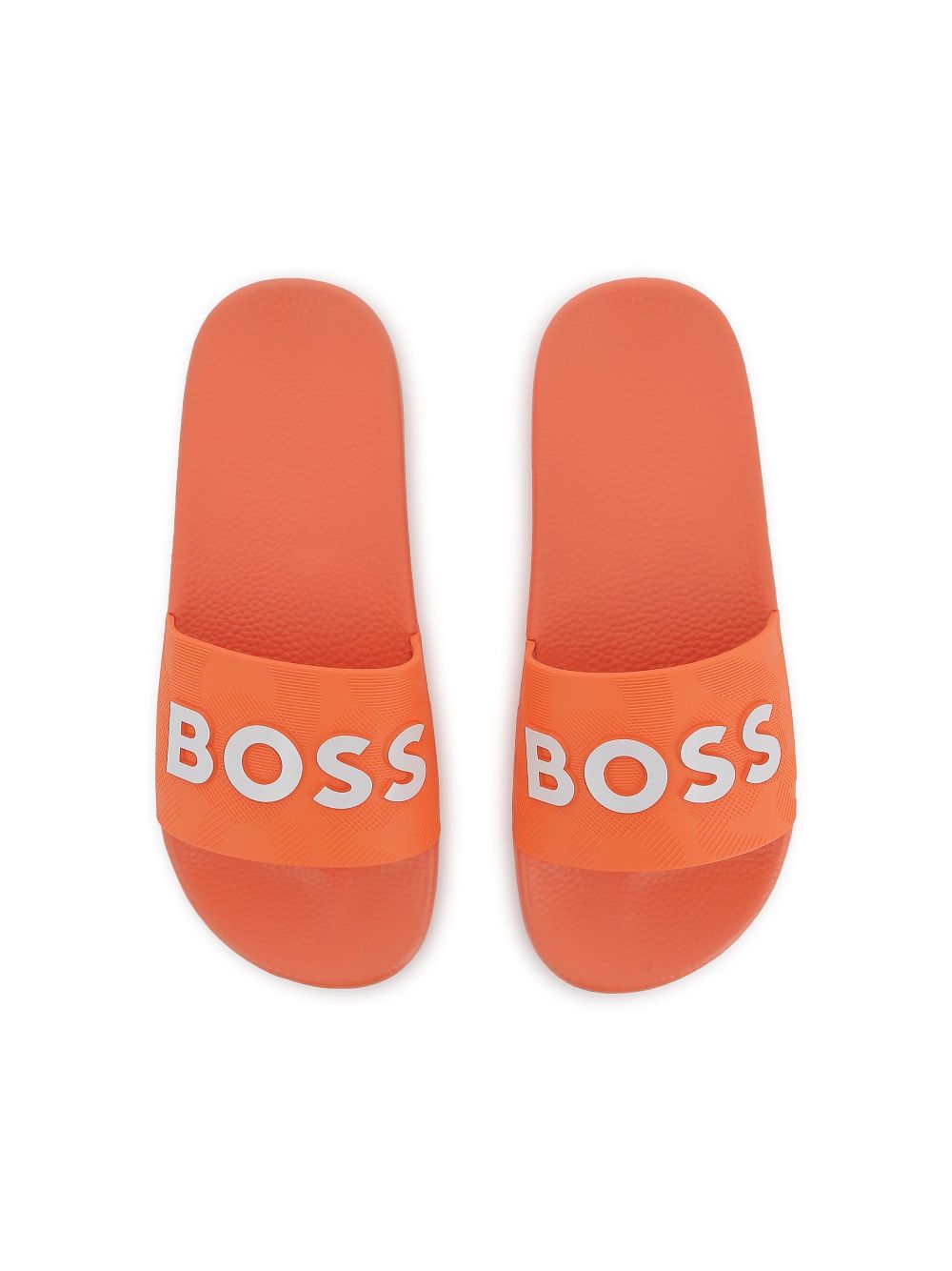 BOSS Kidswear logo-print slides Orange