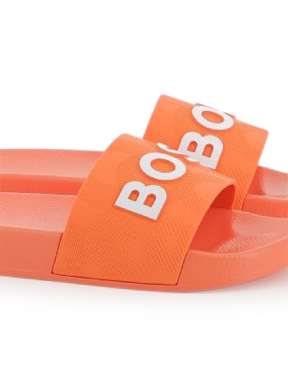 BOSS Kidswear logo-print slides Orange