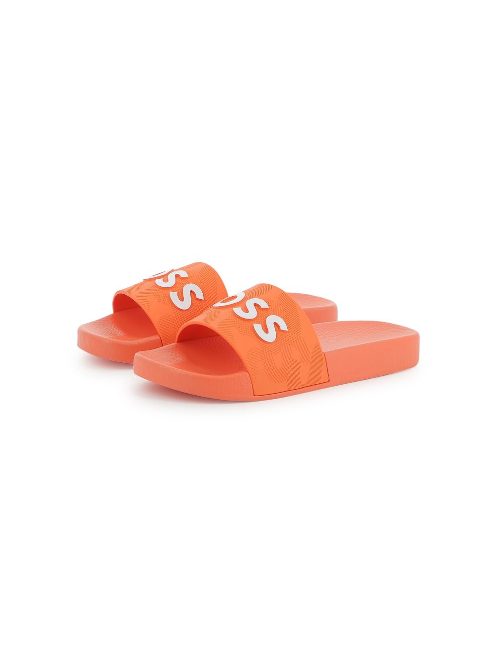 BOSS Kidswear logo-print slides Orange