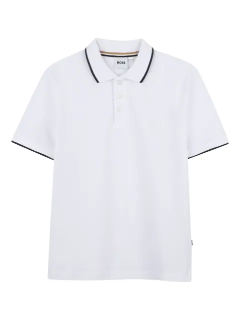 BOSS Kidswear logo-embroidered cotton polo shirt