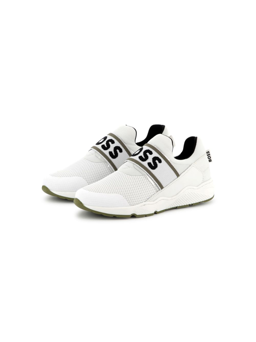 BOSS Kidswear logo-print strap sneakers White