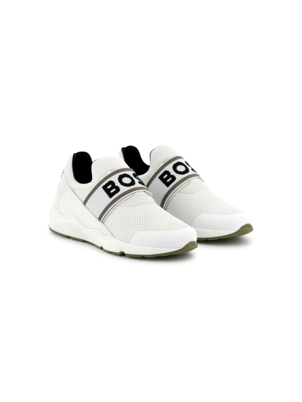 BOSS Kidswear logo-print strap sneakers White