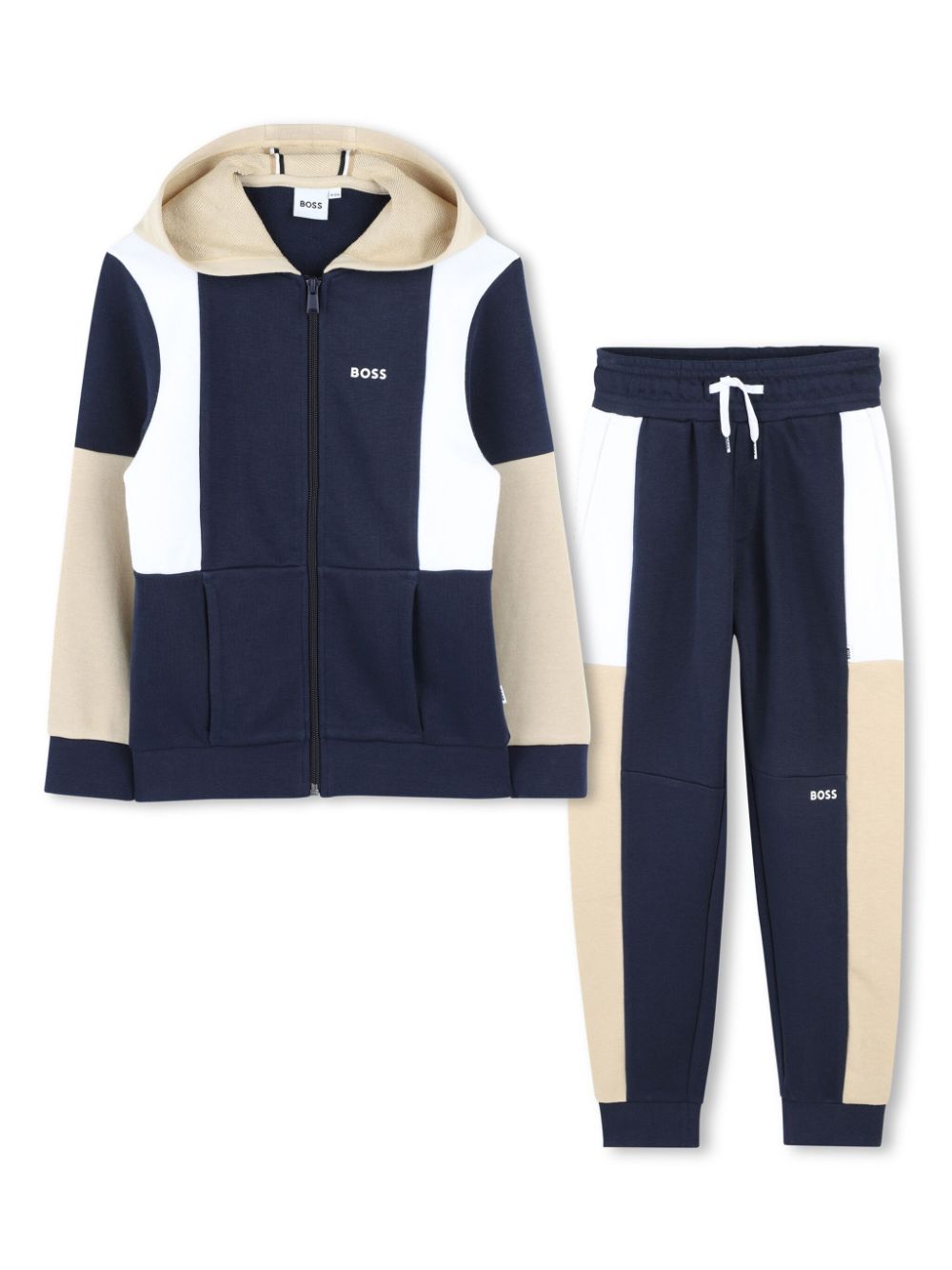 BOSS Kidswear logo-print tracksuit set - Blue