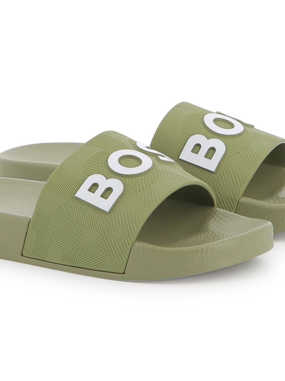 BOSS Kidswear logo-print slides - Green