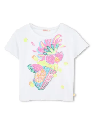 【未使い.セール】billieblush Tシャツ　ハート　3A Billieblush スパンコールハート Tシャツ | ニュートラル | FARFETCH JP