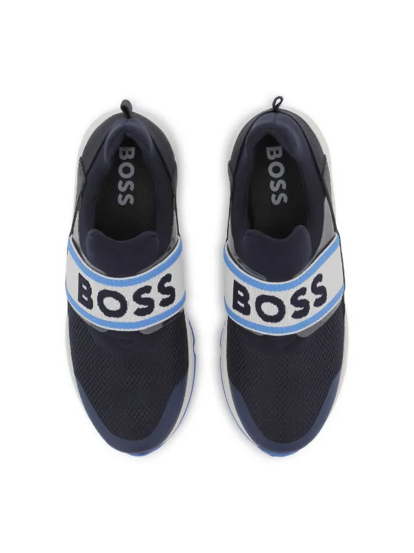BOSS Kidswear logo-tape Sneakers | Blue | FARFETCH