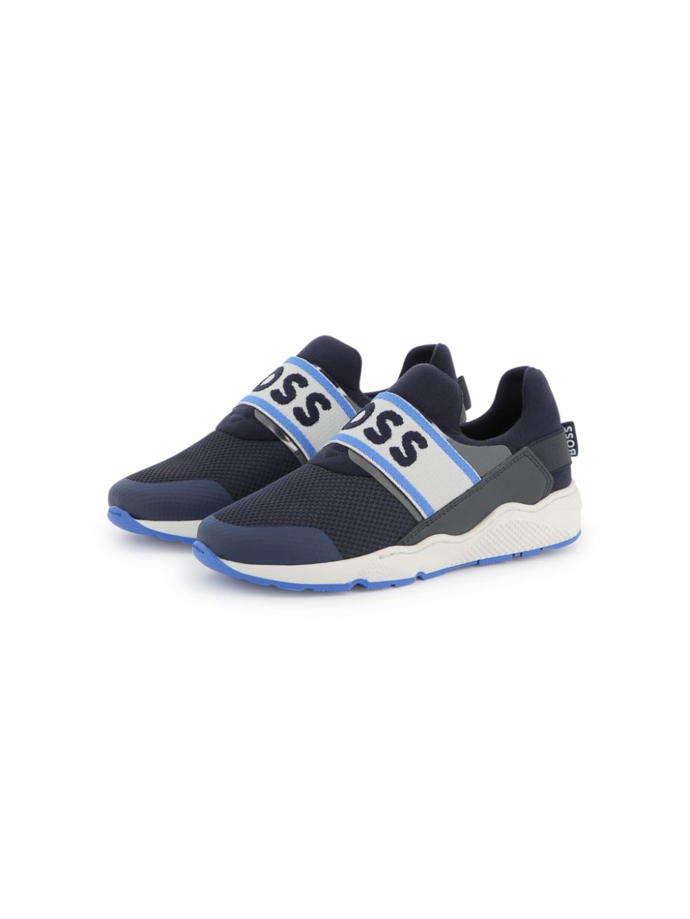 BOSS Kidswear logo-tape sneakers Blue