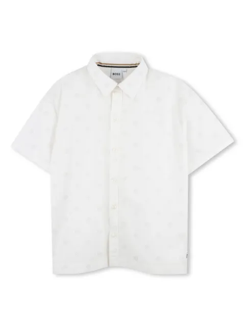 BOSS Kidswear logo-print cotton shirt