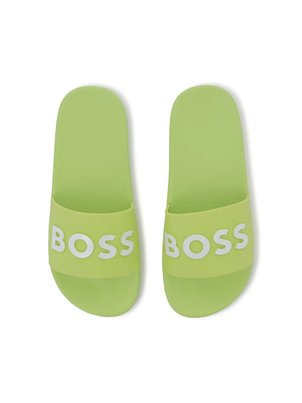 BOSS Kidswear Slippers met logoprint Groen