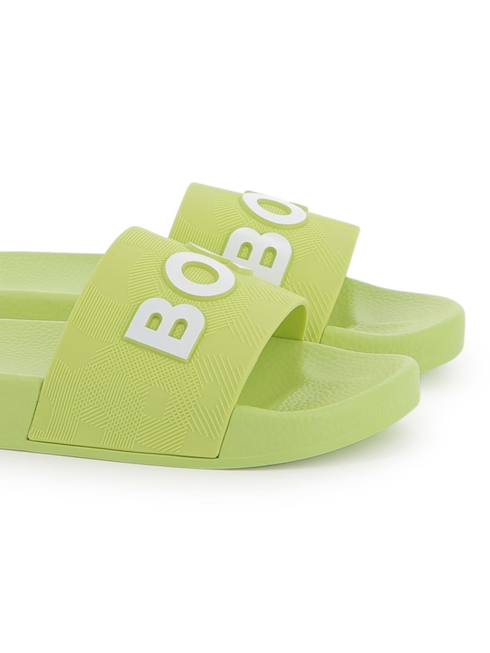 BOSS Kidswear Slippers met logoprint - Groen