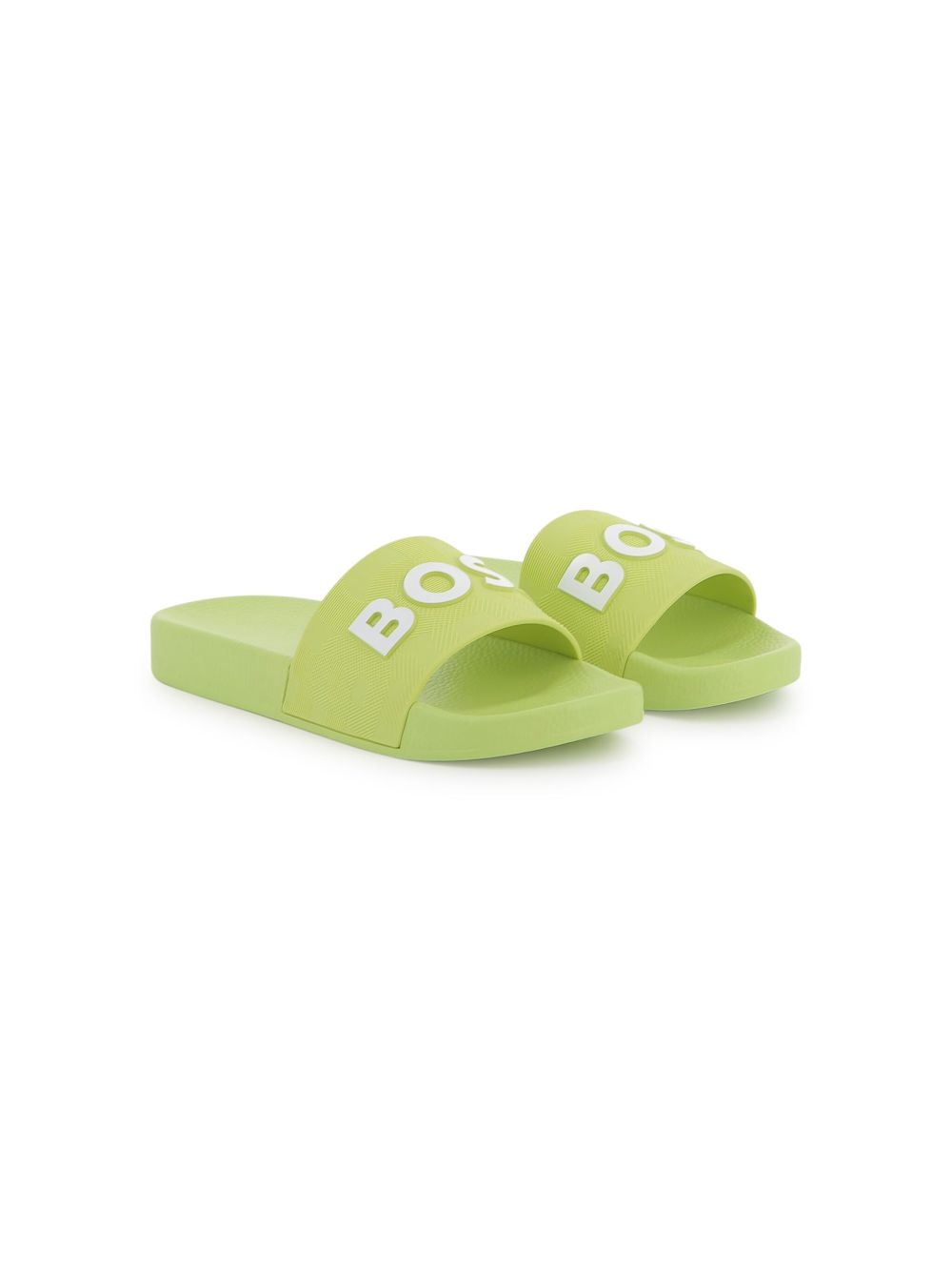 BOSS Kidswear logo-print slides Green