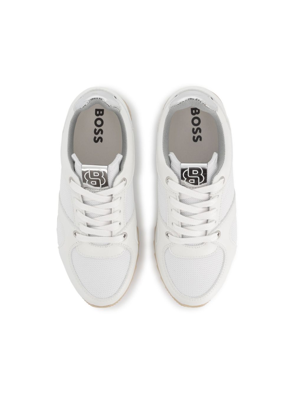 BOSS Kidswear panelled sneakers White