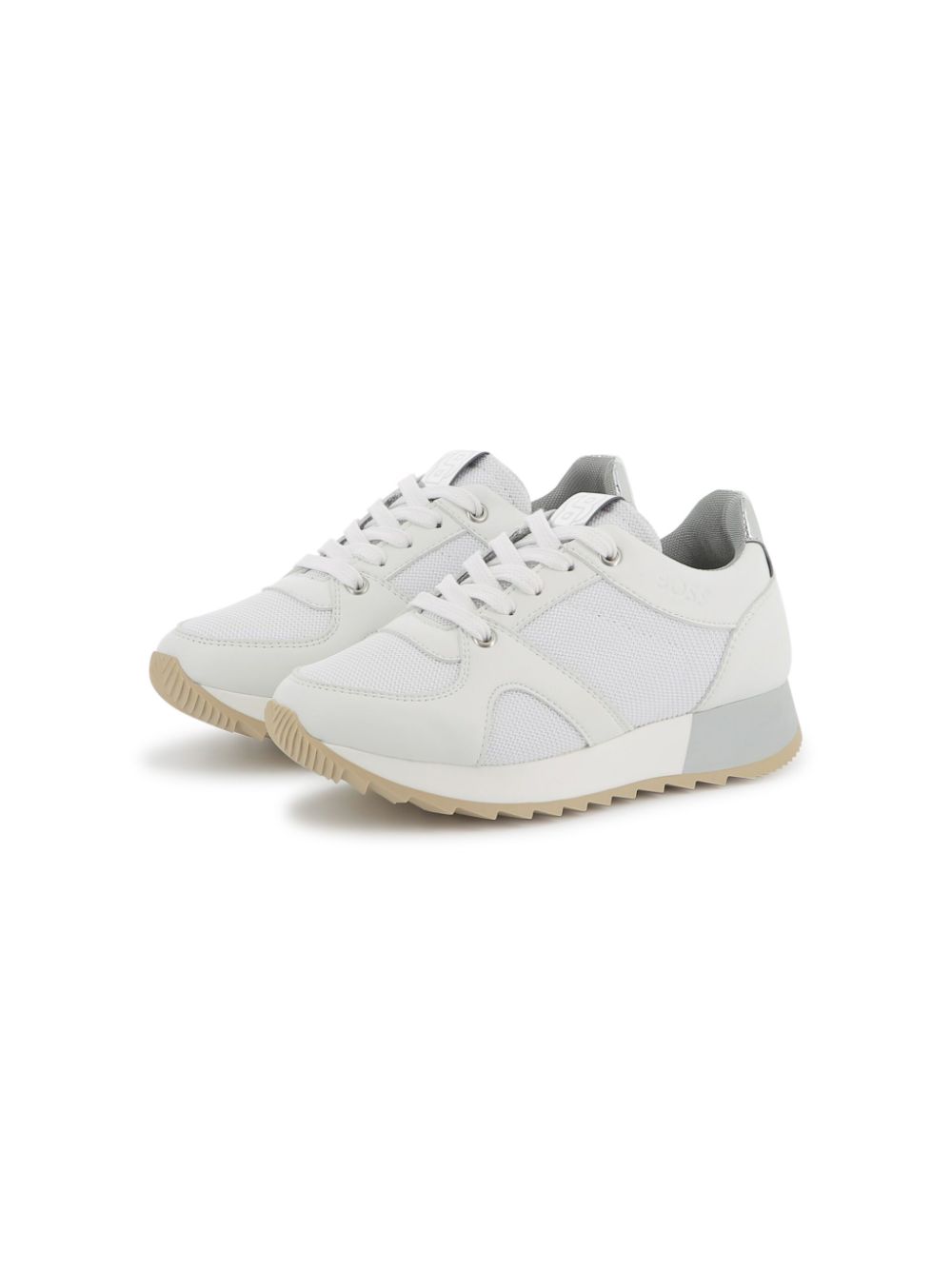 BOSS Kidswear panelled sneakers White