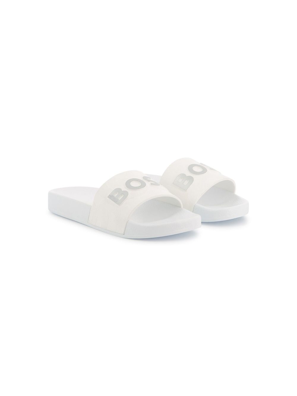 BOSS Kidswear logo-print slides White