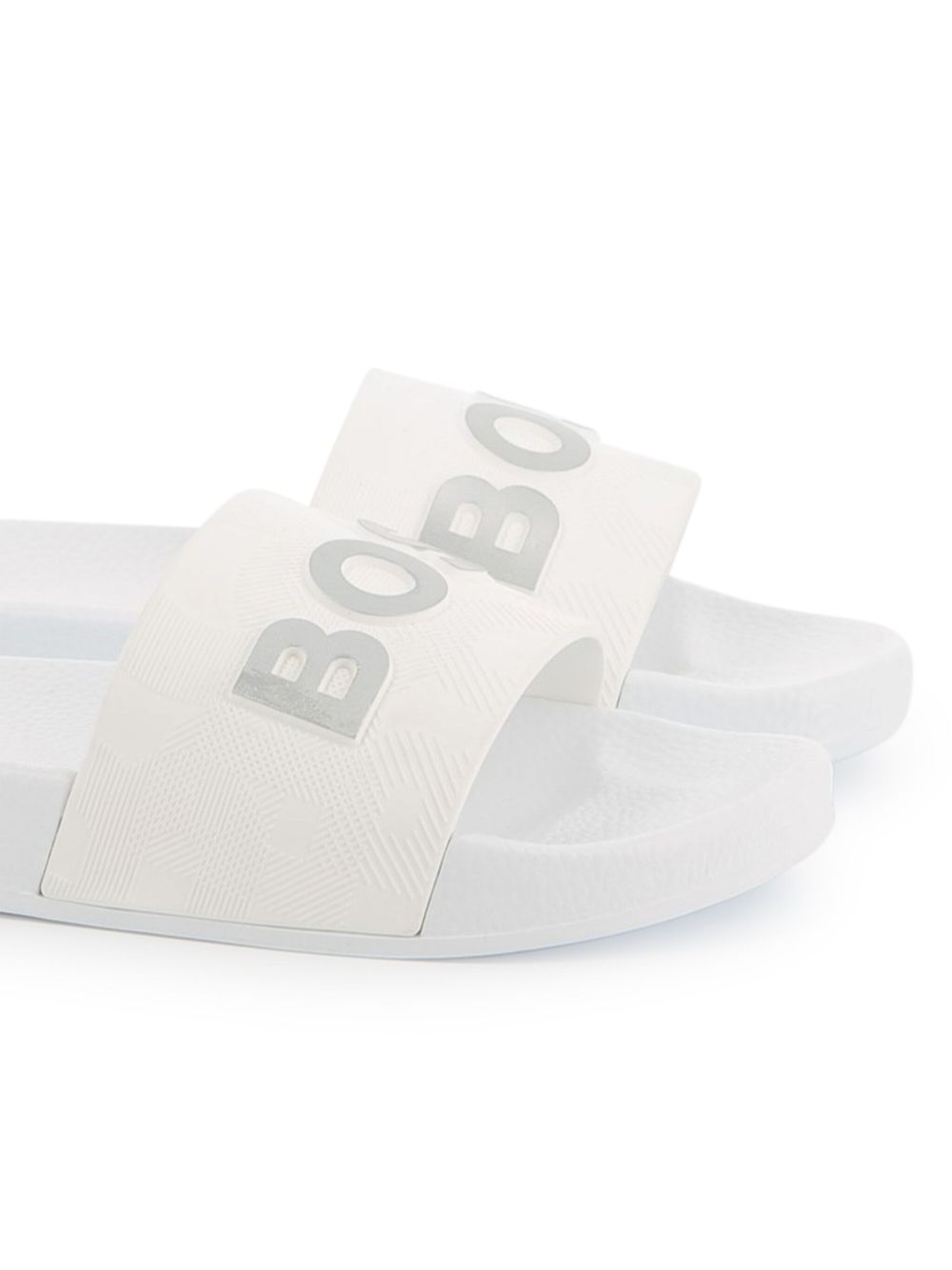 BOSS Kidswear Slippers met logoprint - Wit