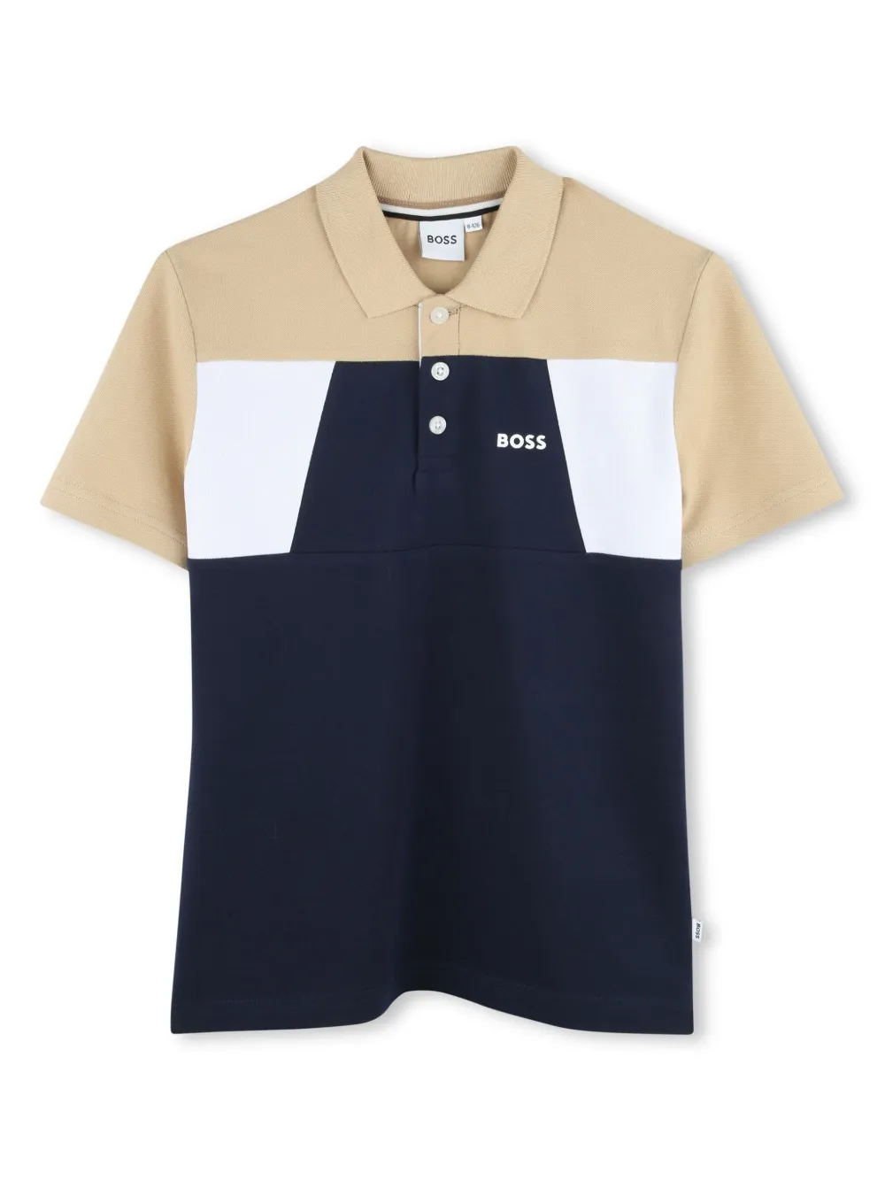BOSS Kidswear Poloshirt met colourblocking Blauw