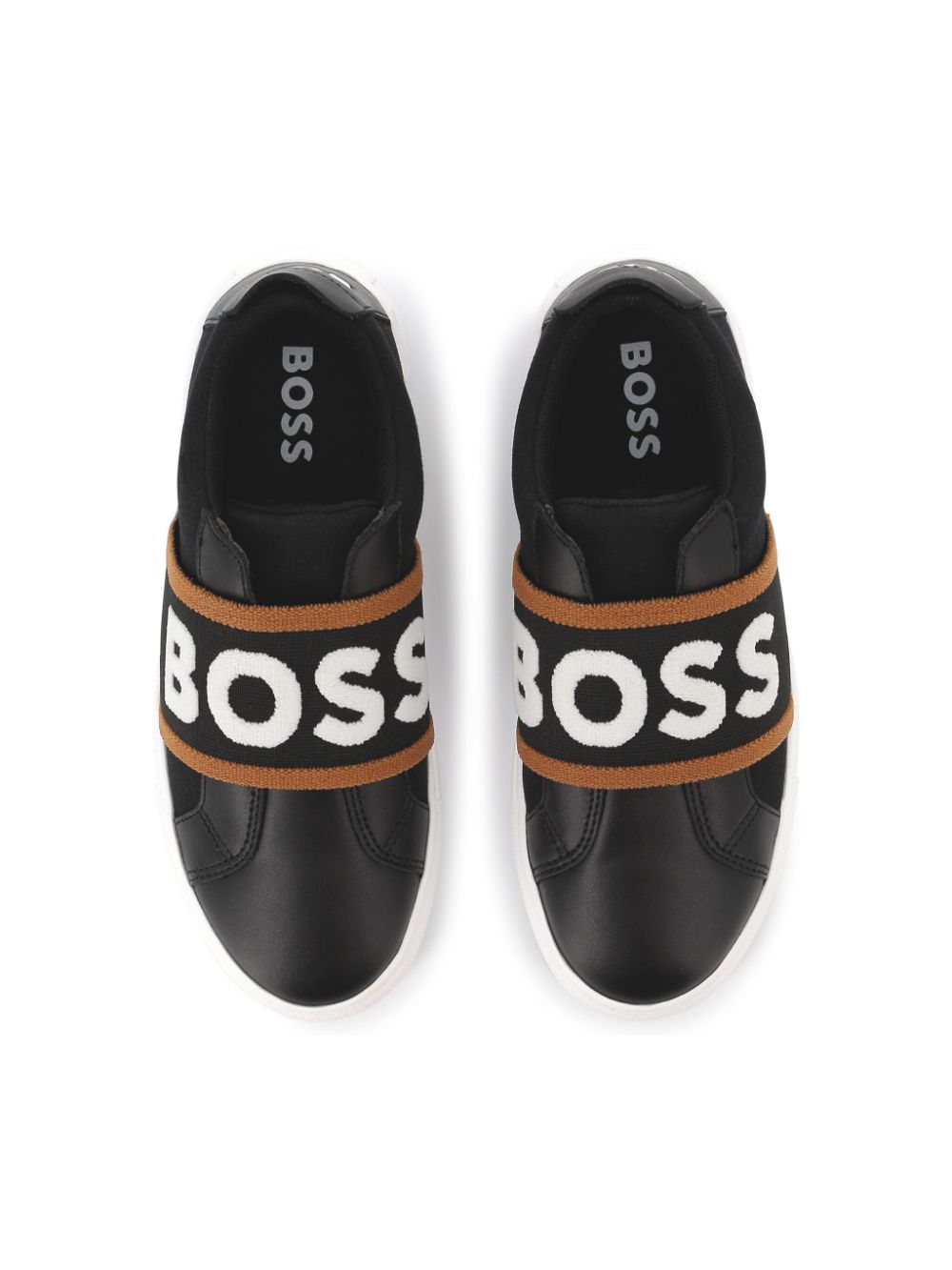 BOSS Kidswear Sneakers met logoband Zwart