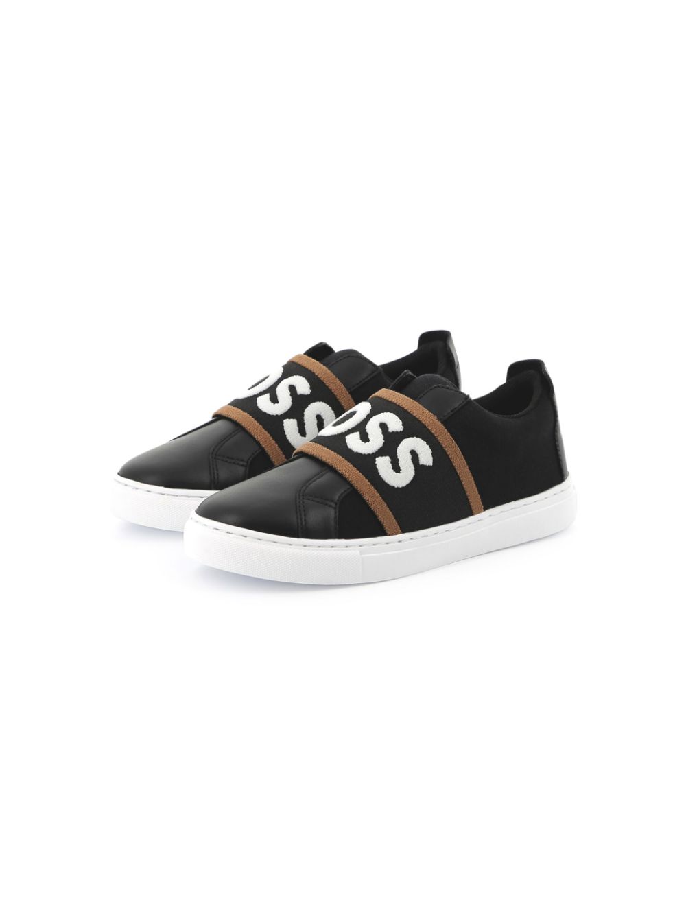 BOSS Kidswear Sneakers met logoband - Zwart