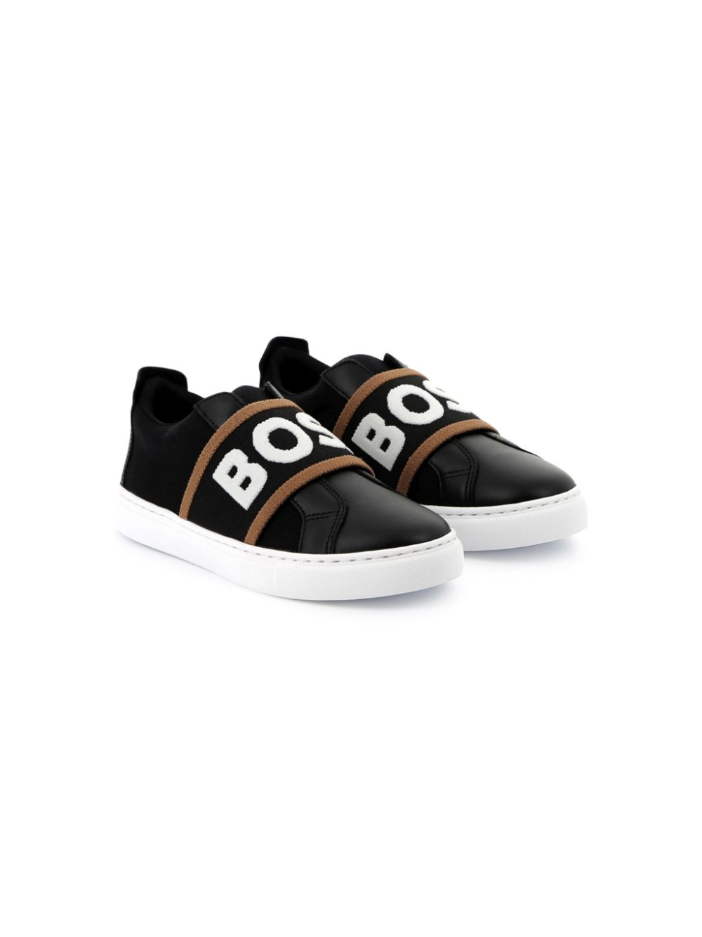 BOSS Kidswear logo-strap sneakers Black