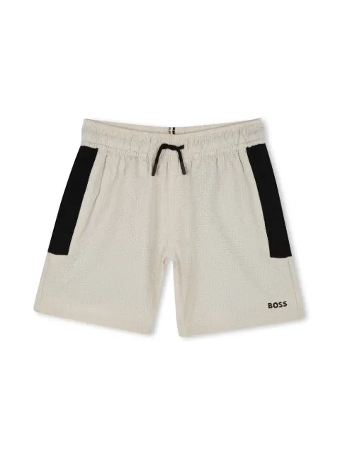 BOSS Kidswear Bermuda de praia com estampa de logo