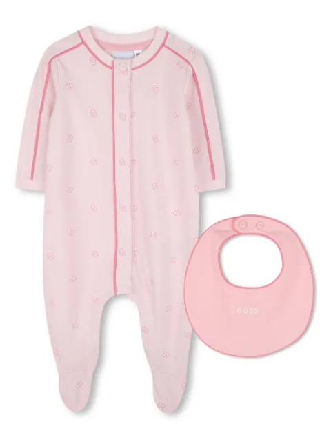BOSS Kidswear logo pajamas and bib set