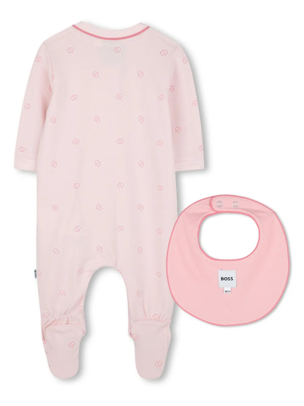 BOSS Kidswear Pyjama en slabbetje met logo - Roze