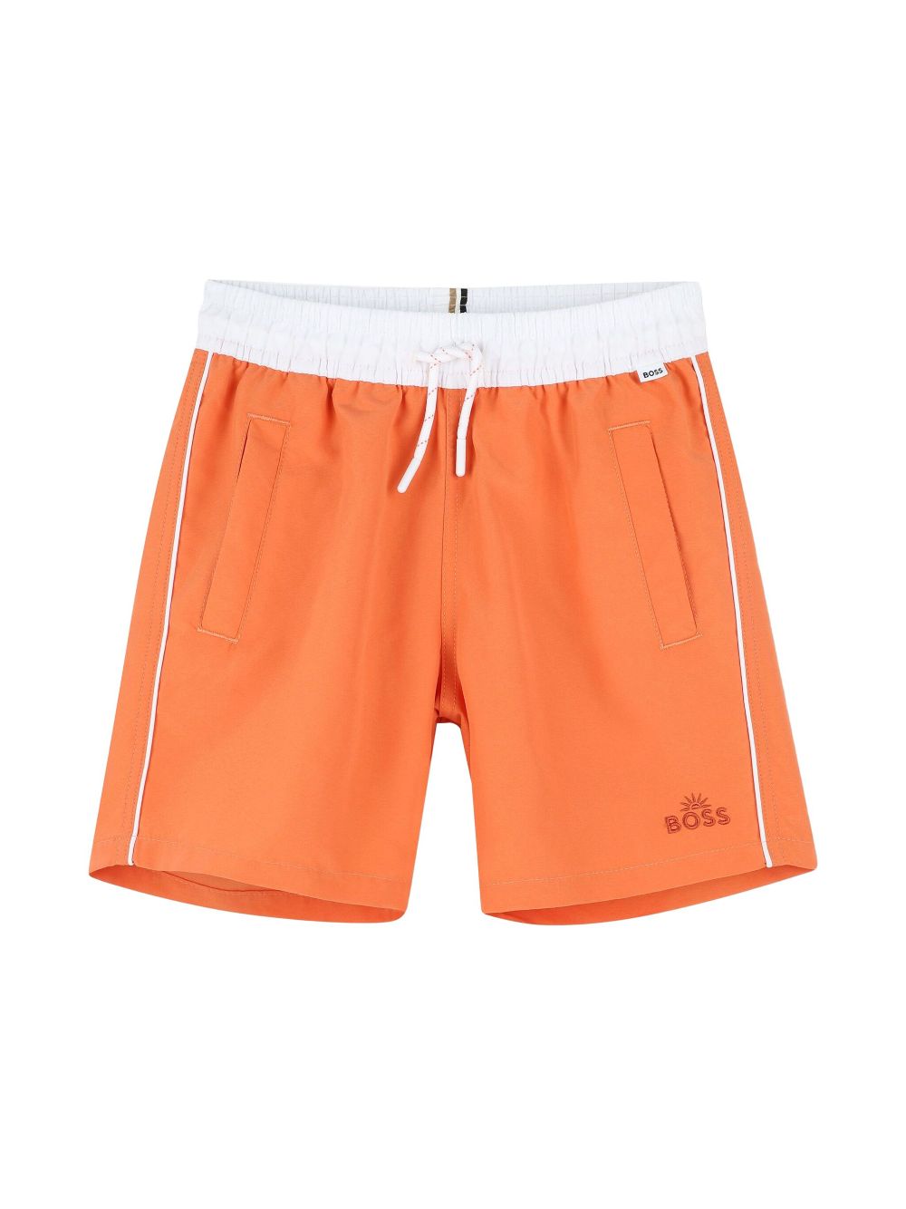 BOSS Kidswear logo-embroidered swim shorts - Orange