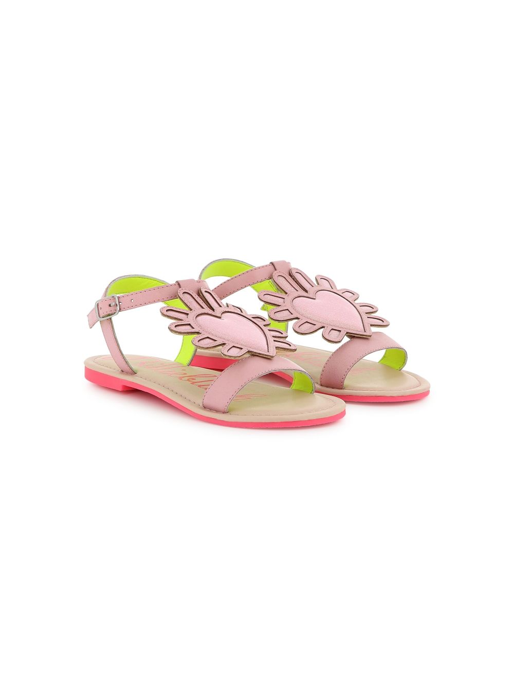 Billieblush heart-appliqué sandals - Pink