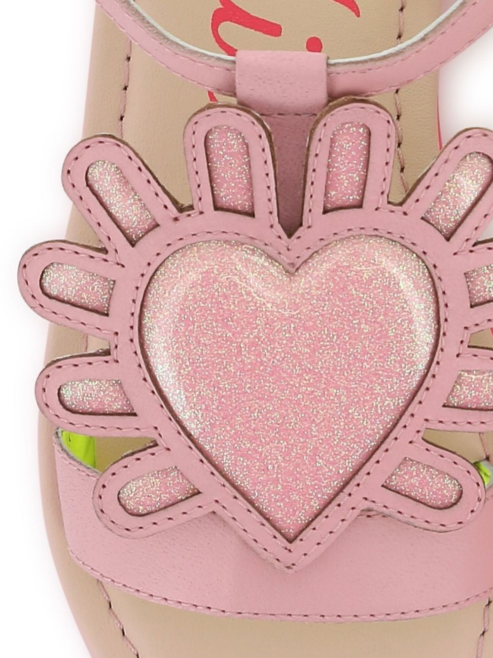 Billieblush heart-appliqué sandals - Pink