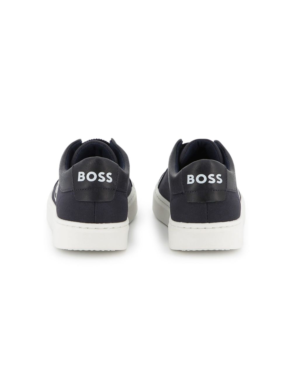 BOSS Kidswear Sneakers met geborduurd logo Blauw