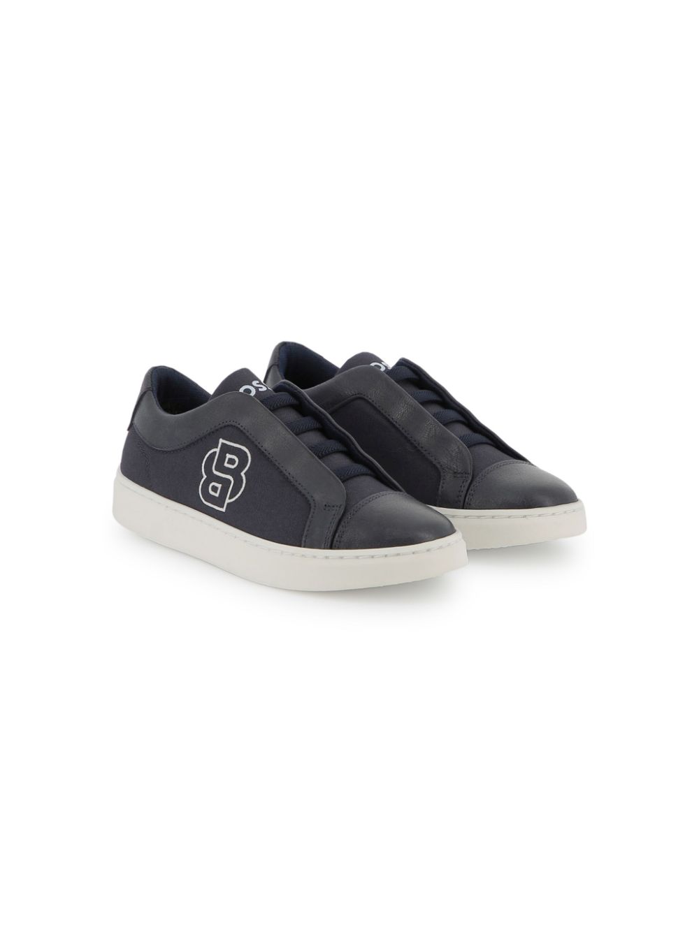 BOSS Kidswear Sneakers met geborduurd logo Blauw