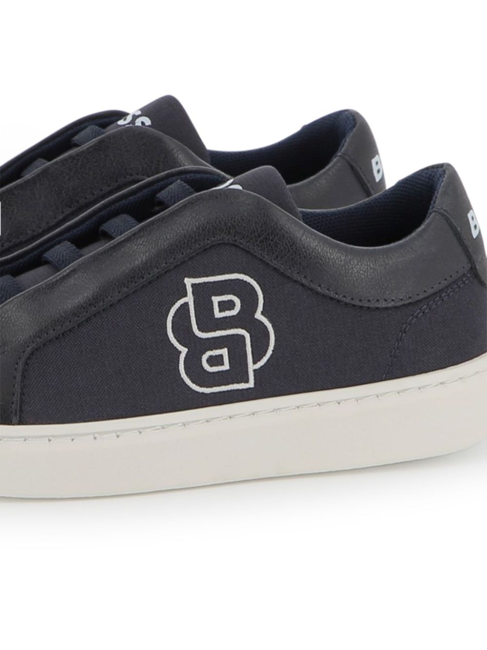 BOSS Kidswear logo-embroidered sneakers - Blauw