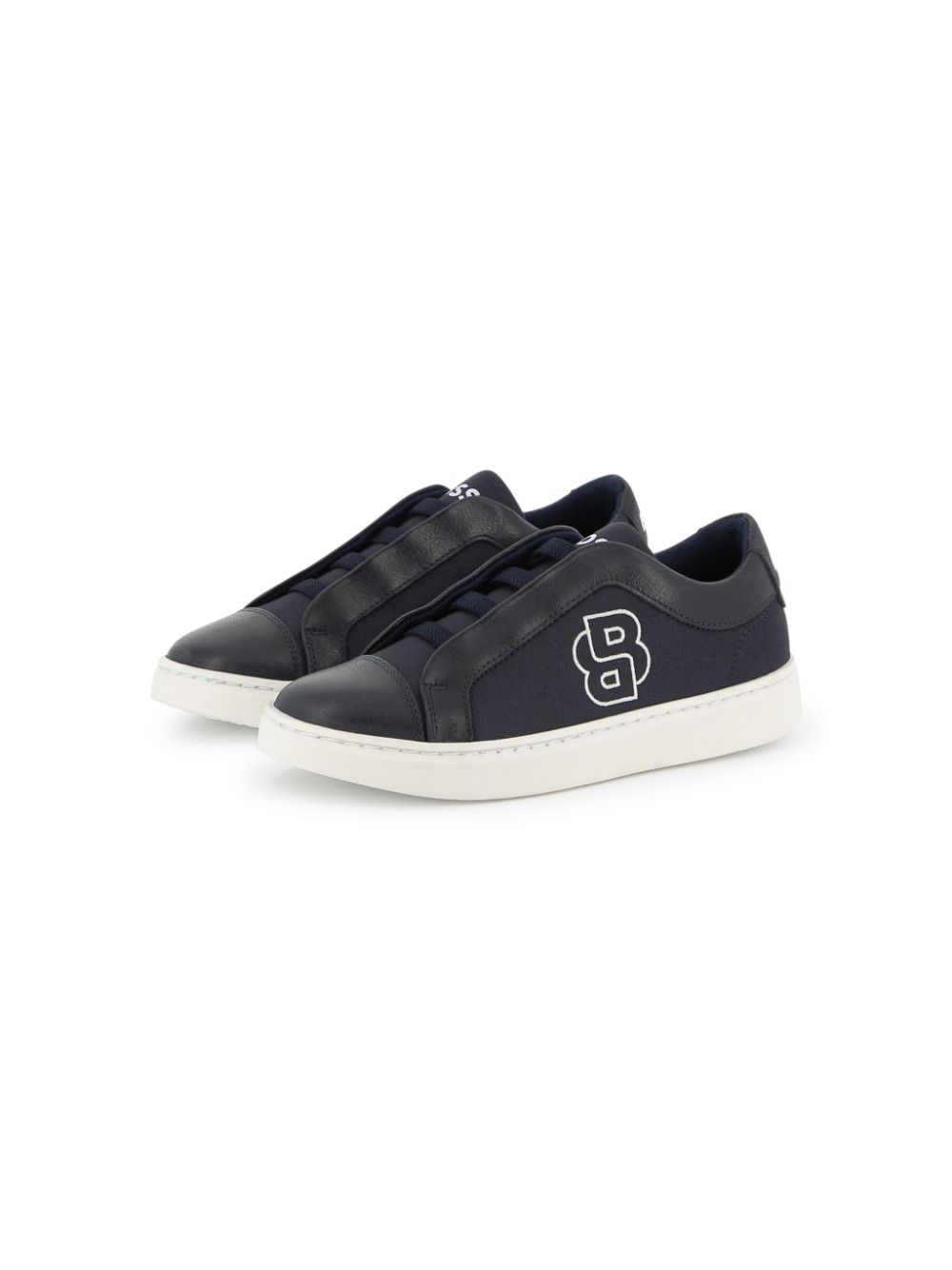 BOSS Kidswear Sneakers met geborduurd logo Blauw