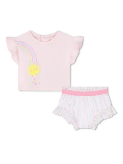 Billieblush rainbow-print shorts set