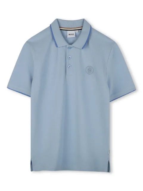 BOSS Kidswear logo-embroidered cotton polo shirt