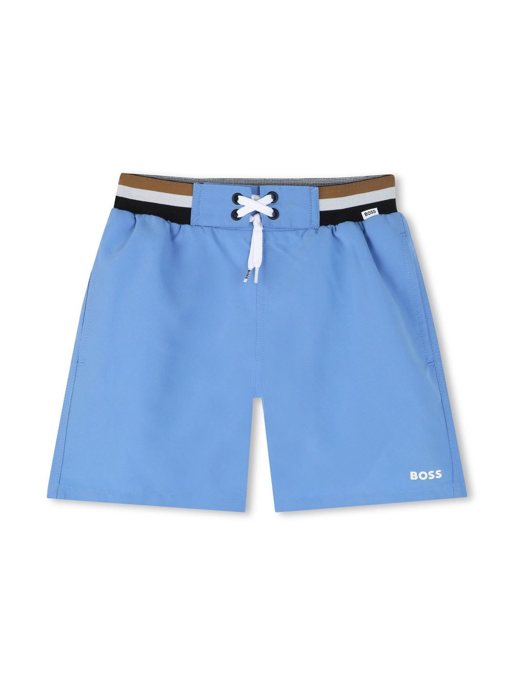 BOSS Kidswear striped-border swim shorts - Blue