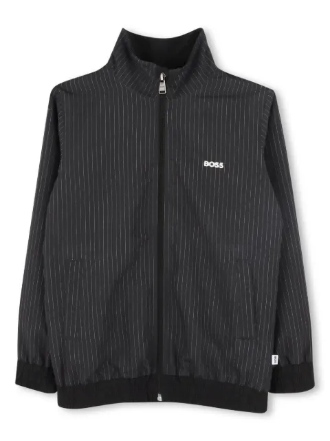 BOSS Kidswear logo-embroidered striped sweatshirt