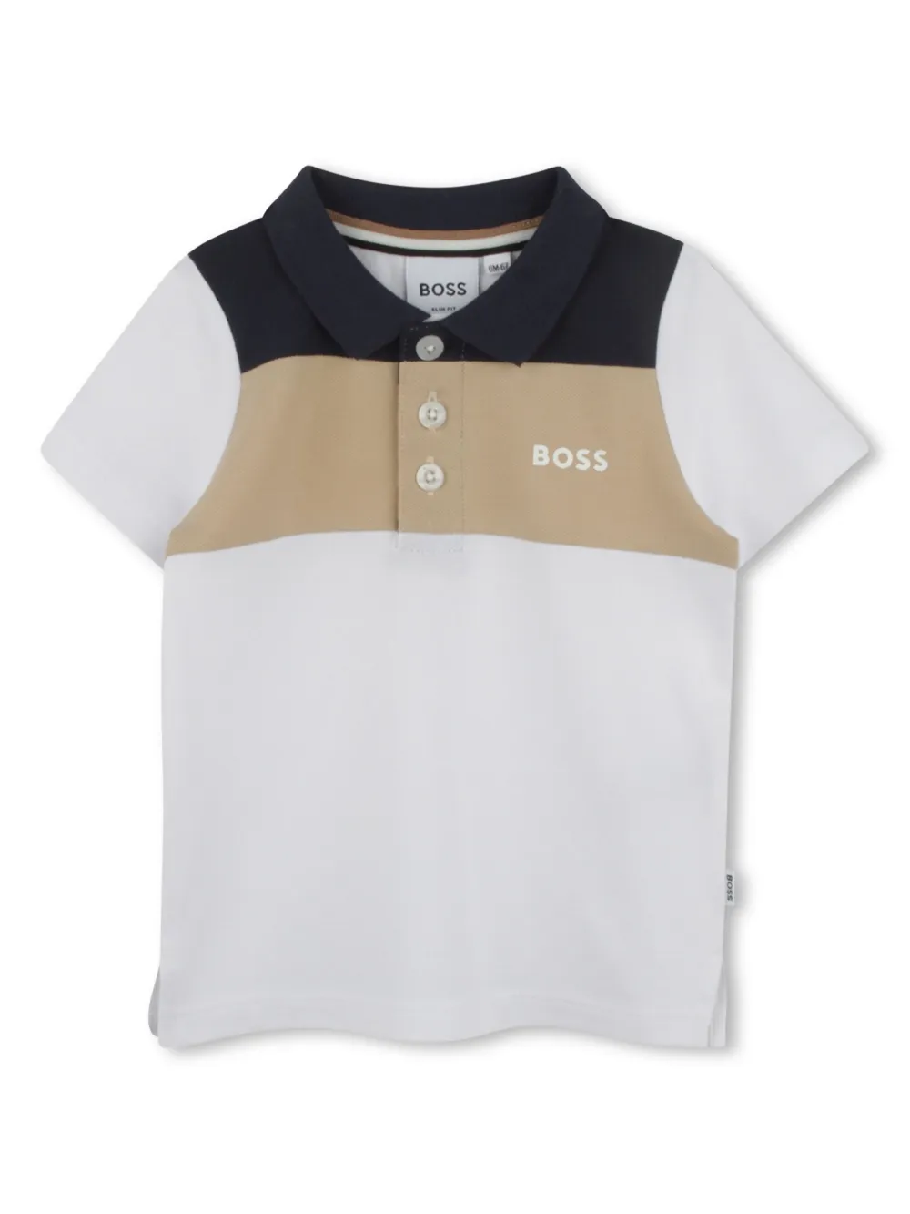 BOSS Kidswear Poloshirt met geborduurd logo Wit