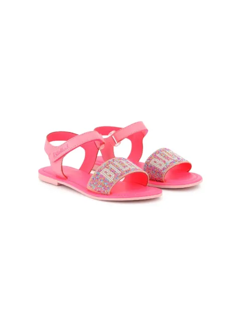 Billieblush sandalias con logo de strass