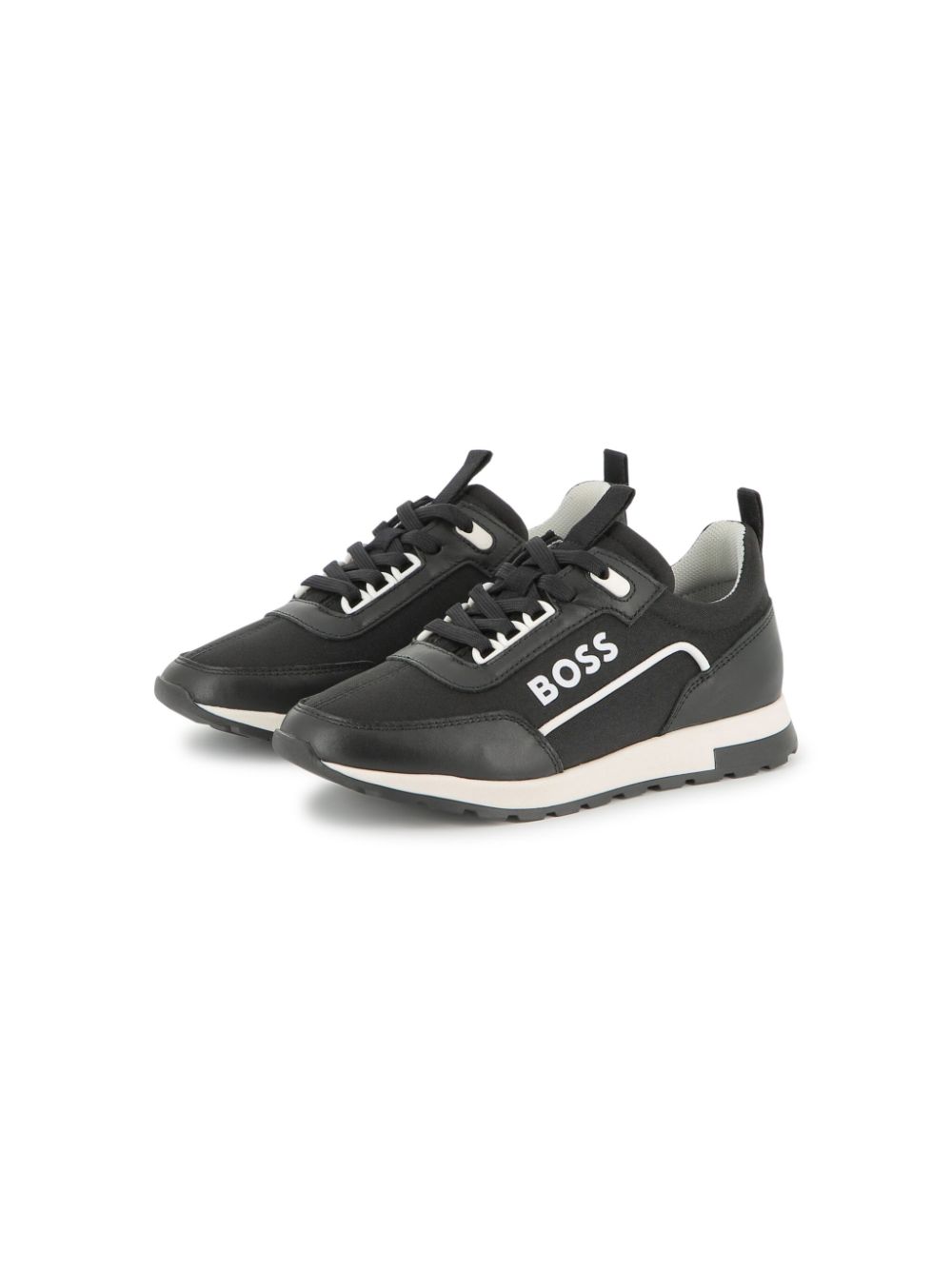 BOSS Kidswear Sneakers met logoprint Zwart