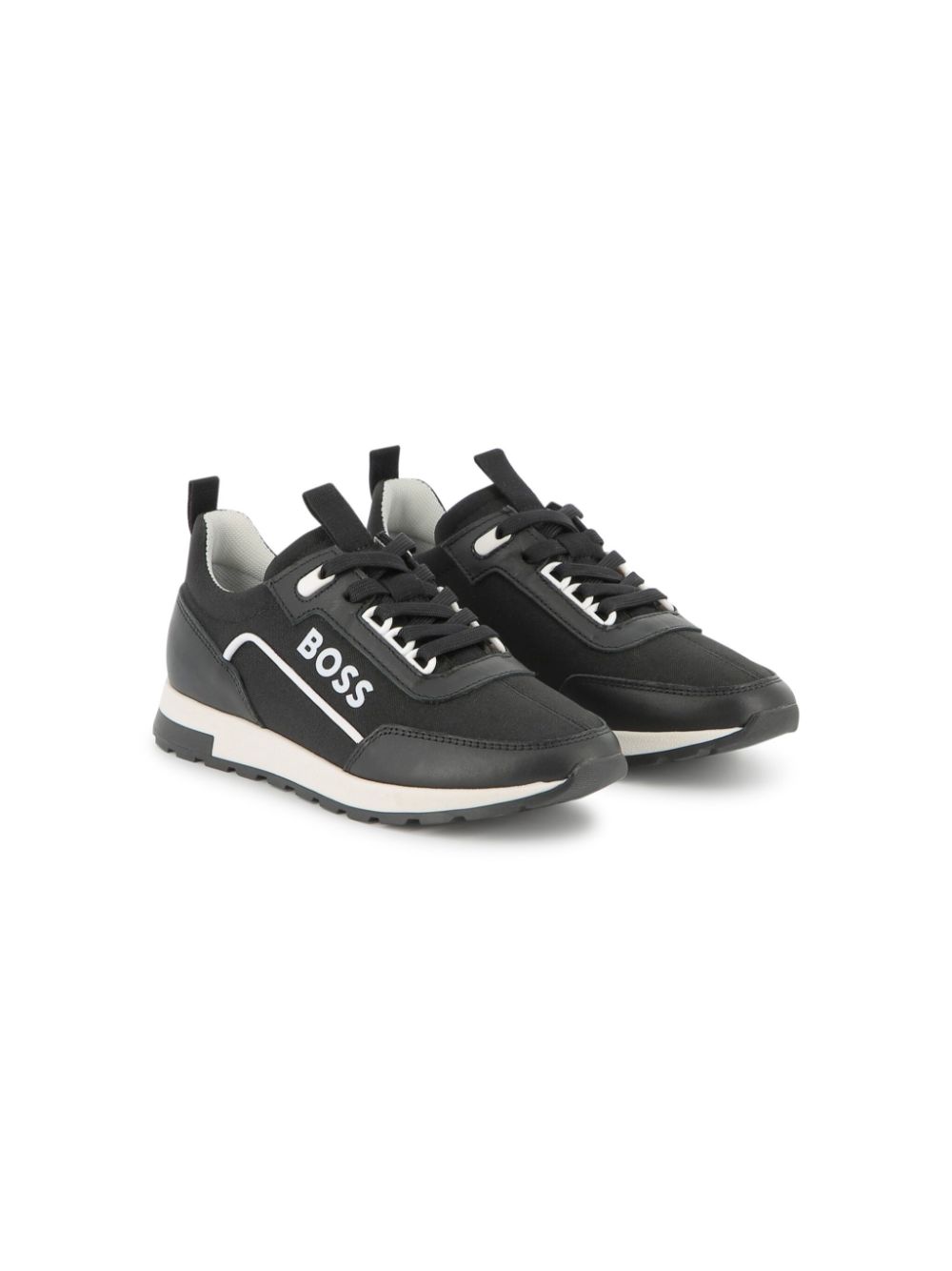 BOSS Kidswear Sneakers met logoprint Zwart