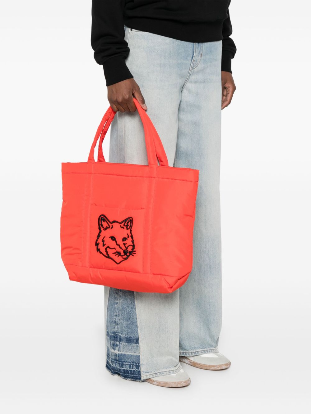 Maison Kitsuné Denim medium shopper - Oranje