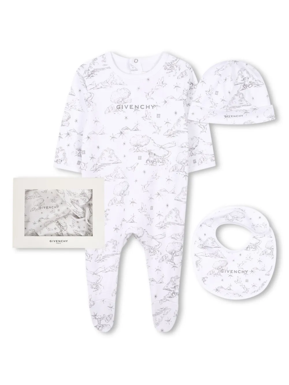 Givenchy Kids Pyjama en muts met grafische print Wit