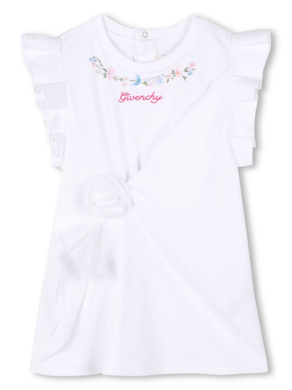 Givenchy Kids embroidered-logo dress - White