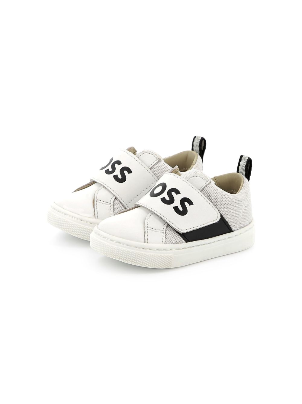 BOSS Kidswear logo-strap sneakers White