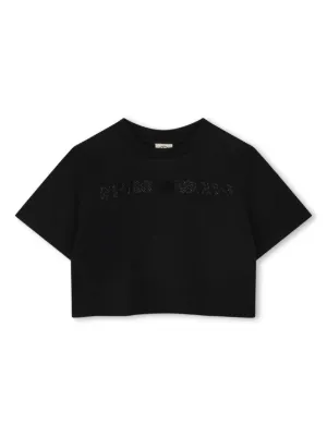 Dolce & Gabbana Kids DG-rhinestone Cotton T-shirt | Black