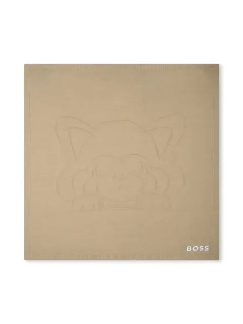 BOSS Kidswear logo-embroidered blanket 