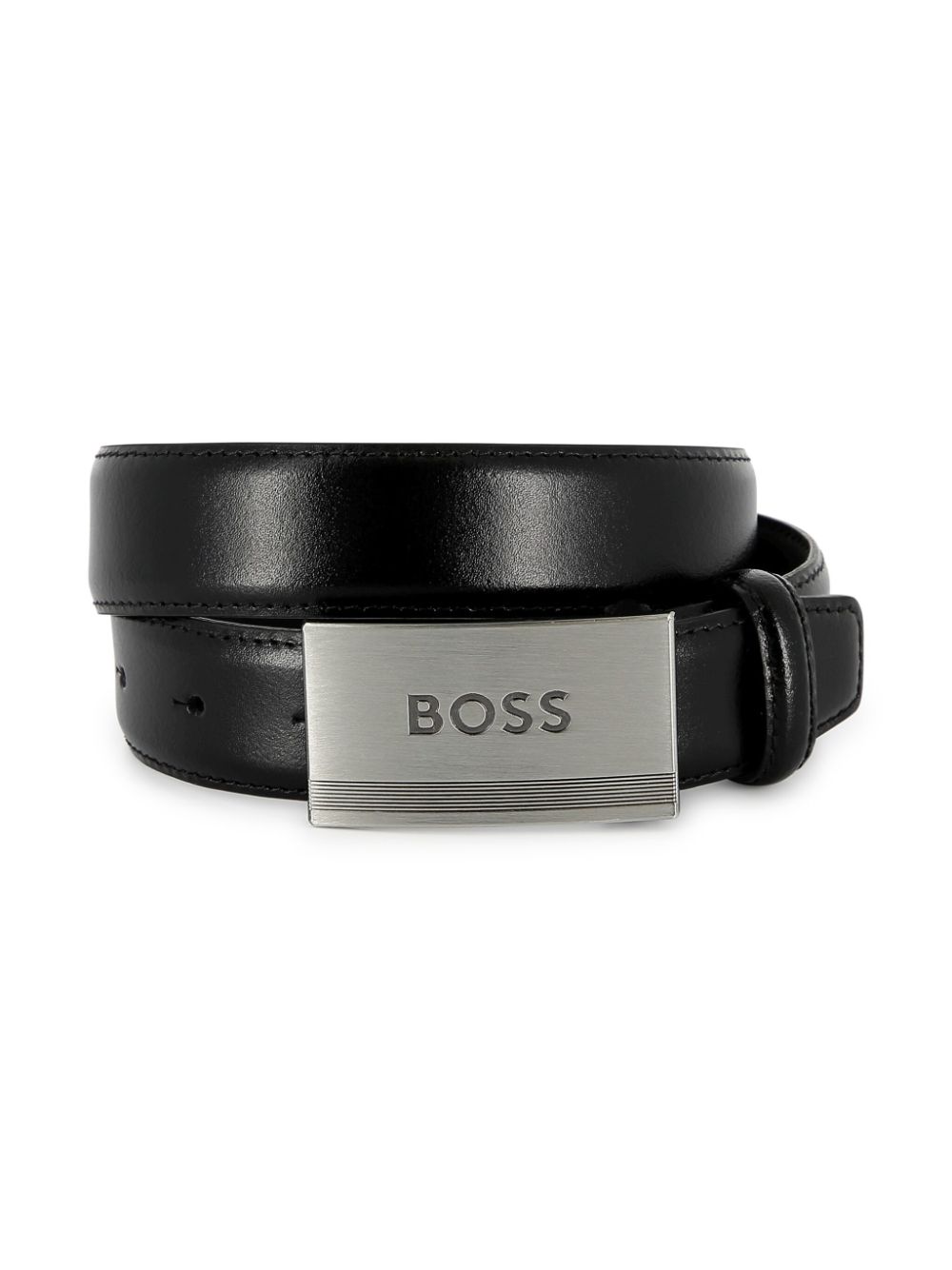 BOSS Kidswear logo-buckle leather belt - Black