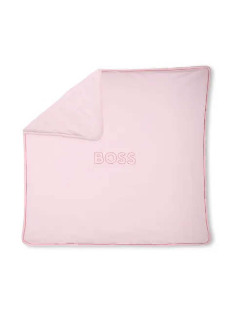 BOSS Kidswear logo-embroidered blanket 