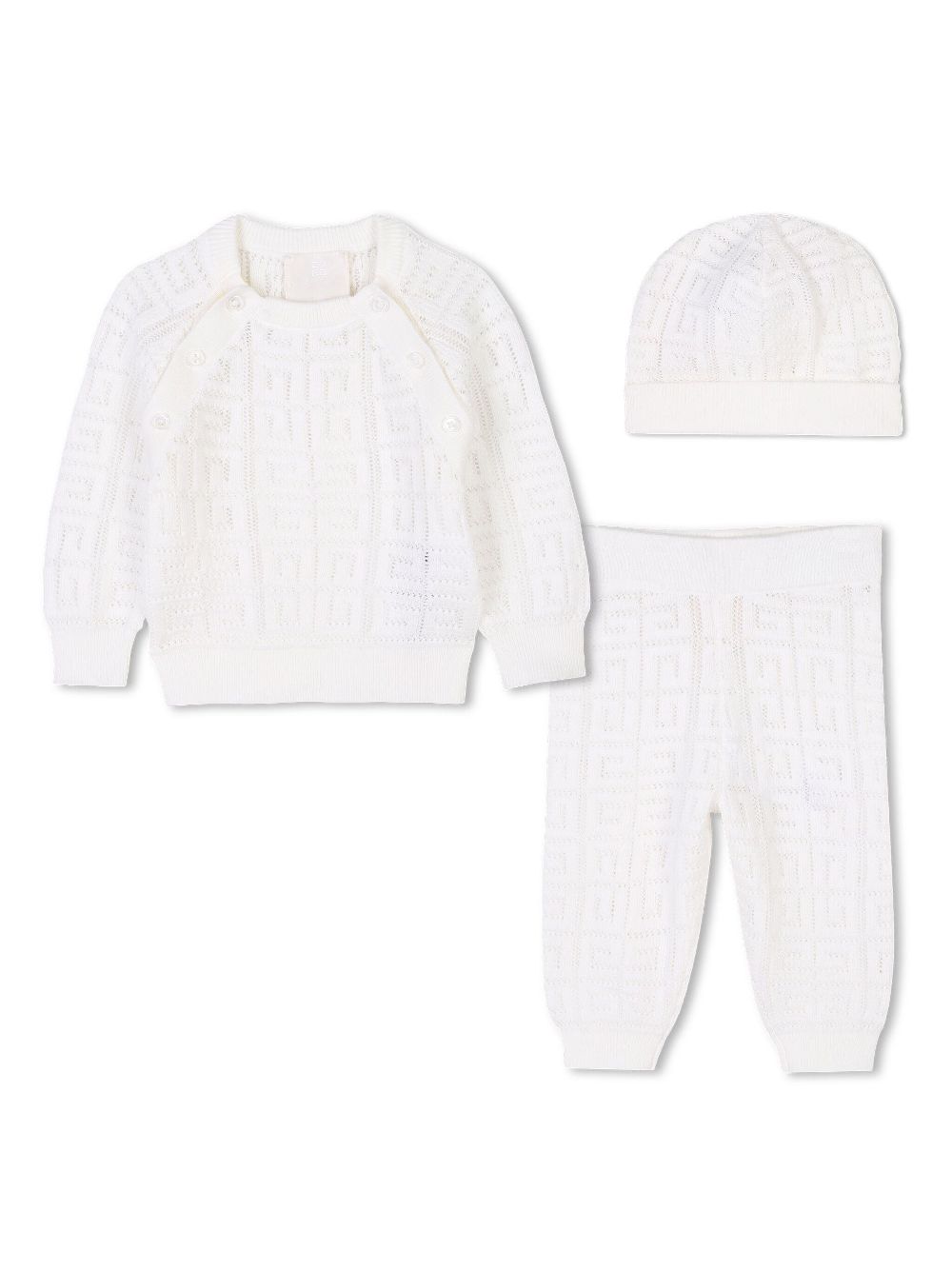 Givenchy Kids Top broek en muts met 4G-jacquard Wit